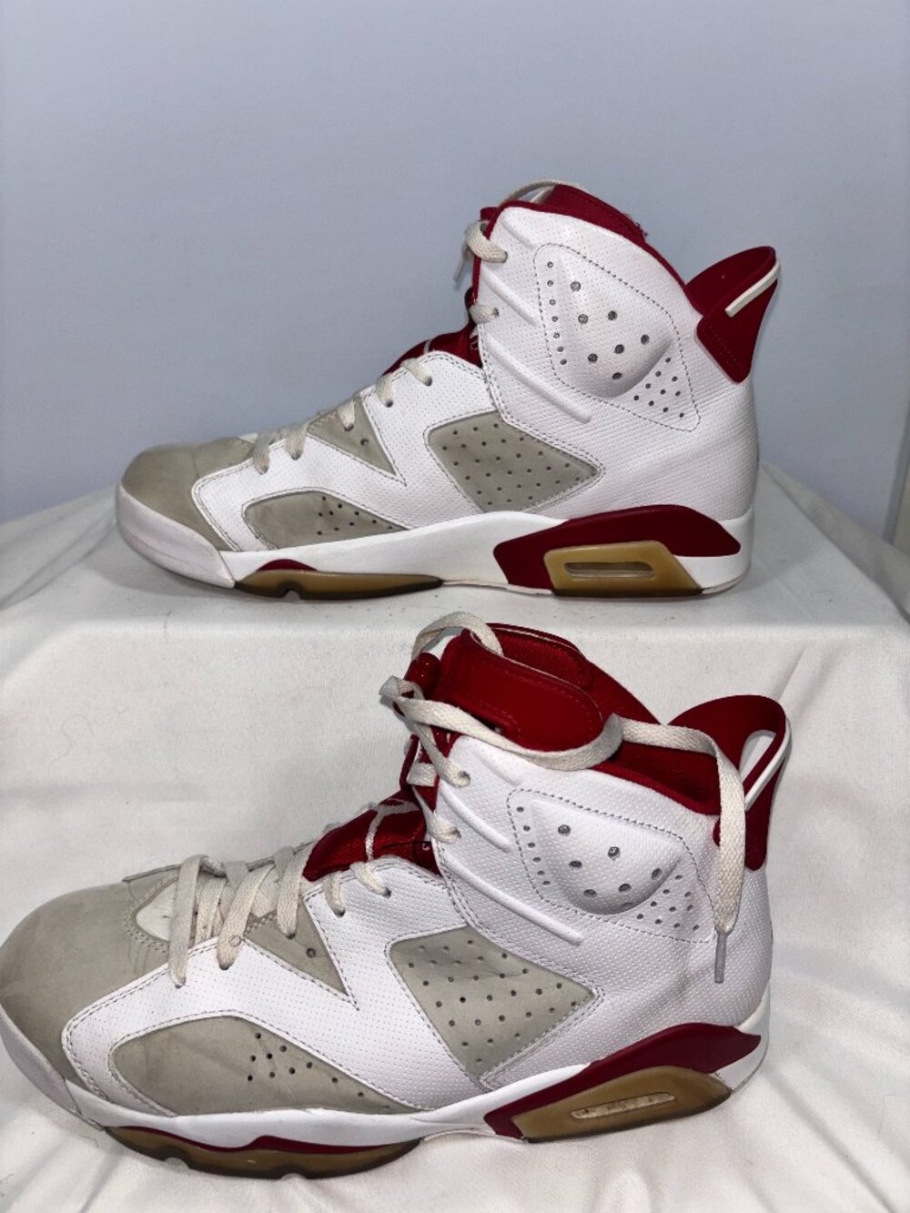 Nike Air Jordan 6 Retro "Alternate Hare" White Gym Red 384664-113 Size 10.5